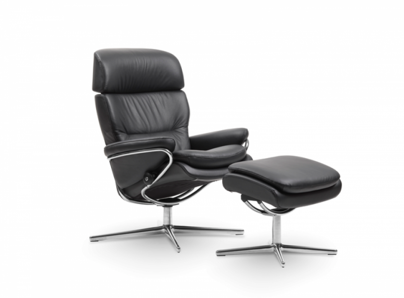 Крісло-реклайнер з пуфом STRESSLESS Rome With Headrest