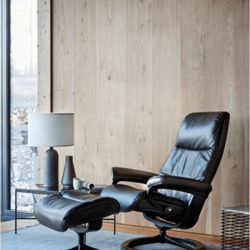 Кресло-реклайнер с пуфом STRESSLESS VIEW Signature base
